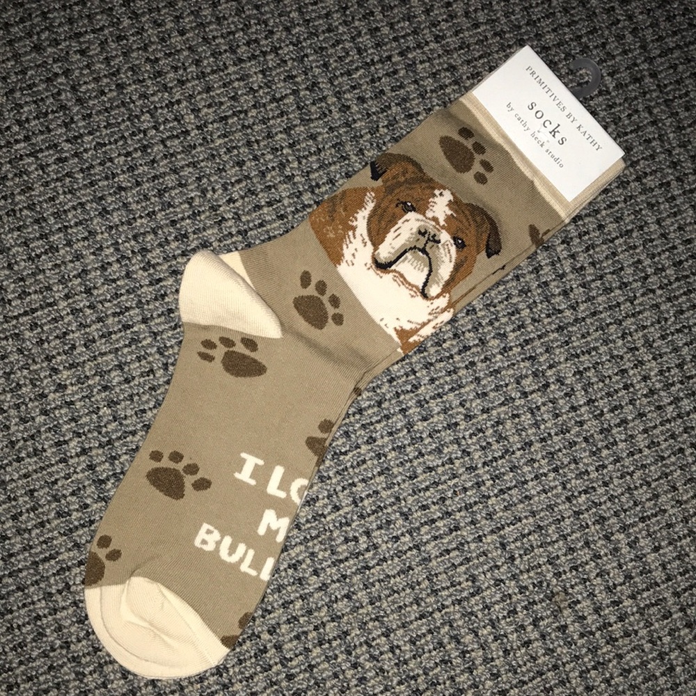 Primitives by Kathy Tan Bulldog Print Socks